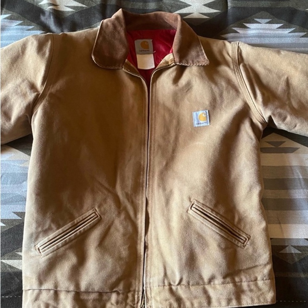 Carhartt Women's Brown Utility Jacket with Red Interior